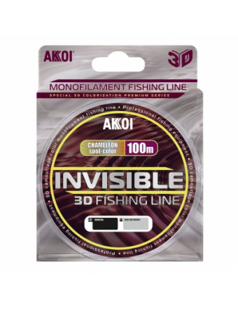 Леска Akkoi Invisible монофильная 3D 100м (хамелеон)