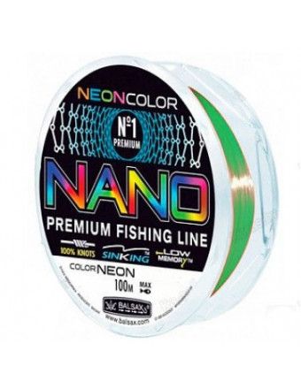 Леска Balsax Nano Neon 100 м (зеленая)