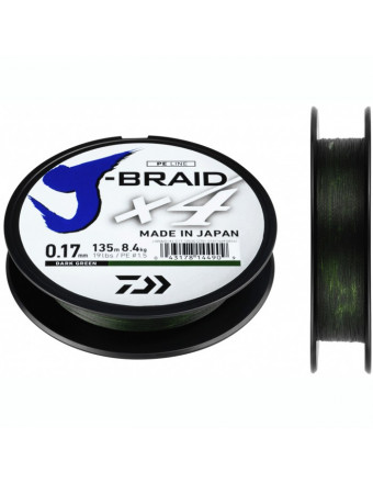 Шнур Daiwa J-Braid X4 Dark Green, 135м